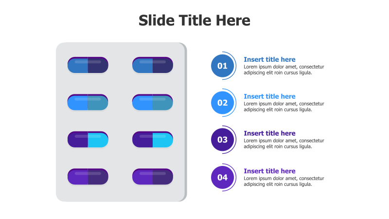 4 Points with Colored Tablets Tape Infographic