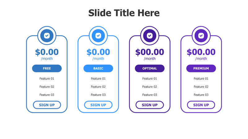 Four Pricing Plan Comparison