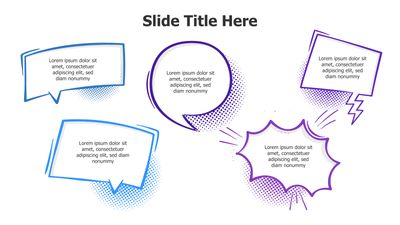 5 Cartoonish Speech Bubbles Infographic