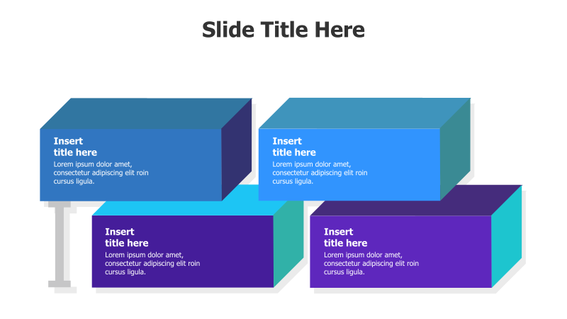 4-Point 3D Block Infographic