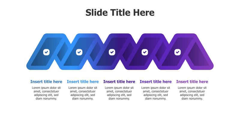 5-Point Gradient Spiral Infographic