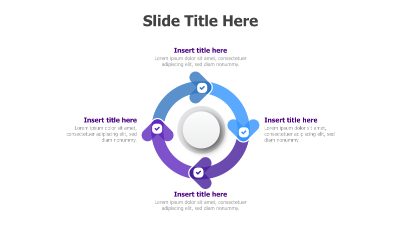 4-Step Circular Process with Arrows