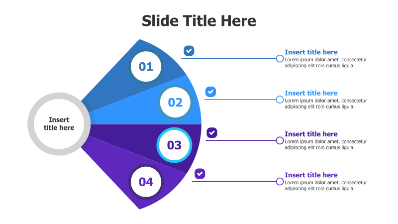 4-Point Branching Infographic with Numbers
