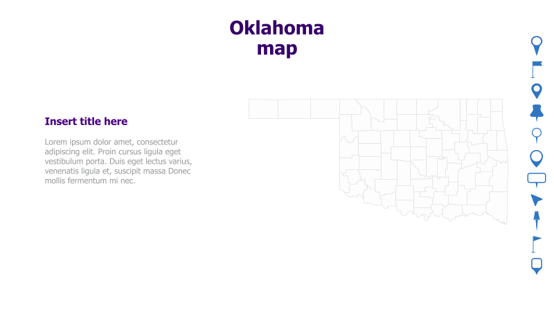 Oklahoma Map with Text Placeholder