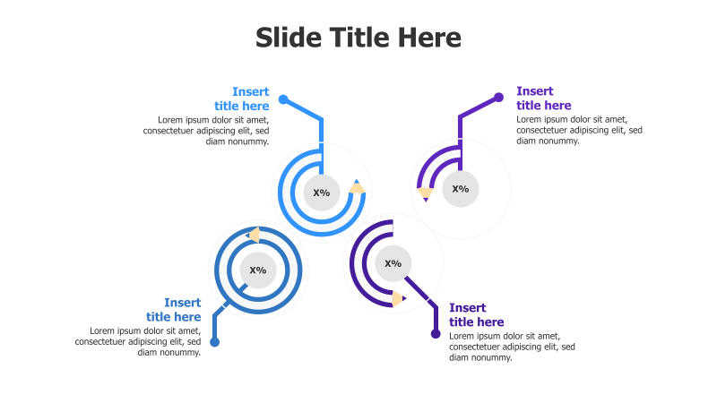 4-Point Circular Percentage Breakdown