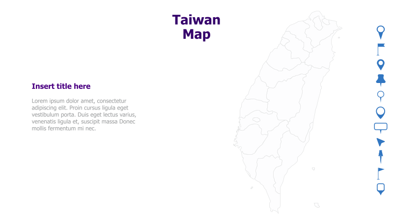 Taiwan Map with Text Placeholder