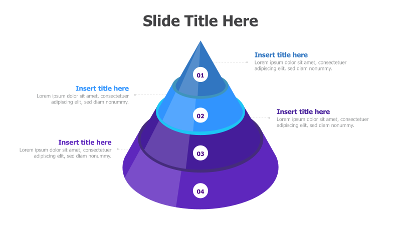 4-Level 3D Pyramid Diagram
