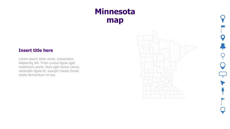 Minnesota Map with Text Placeholder