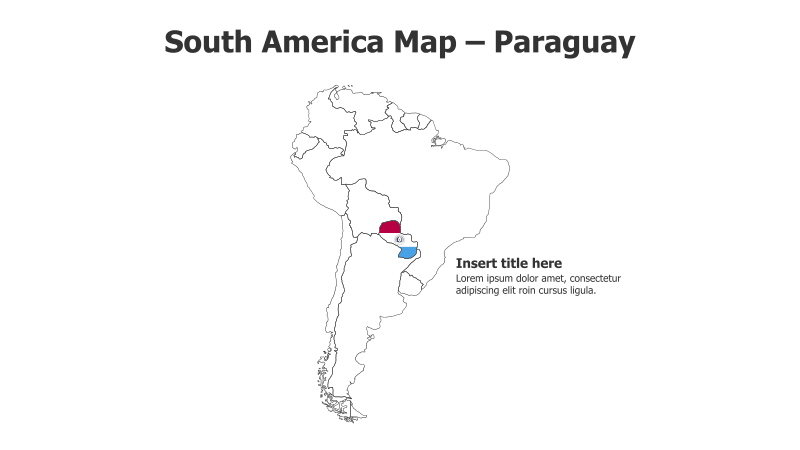 South America Map - Paraguay Highlight