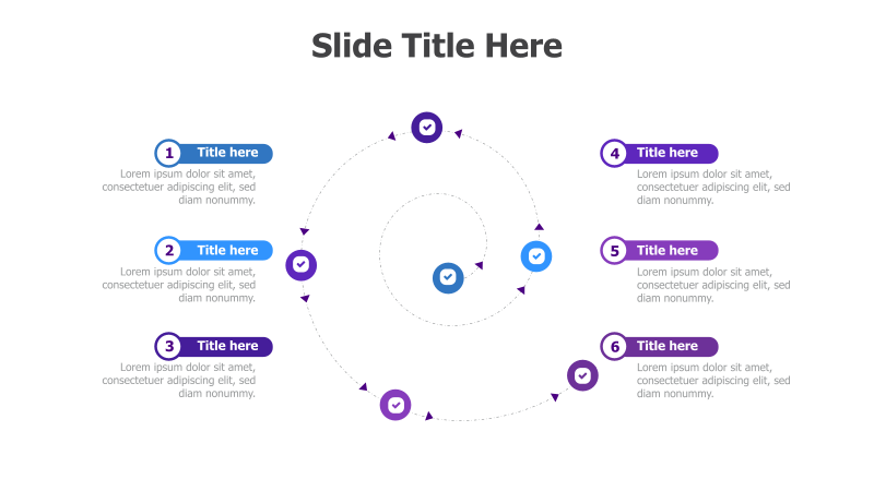 6-Step Spiral Process Diagram