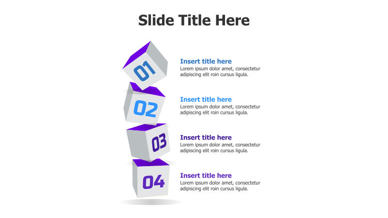 4-Step Flying Cubes Infographic