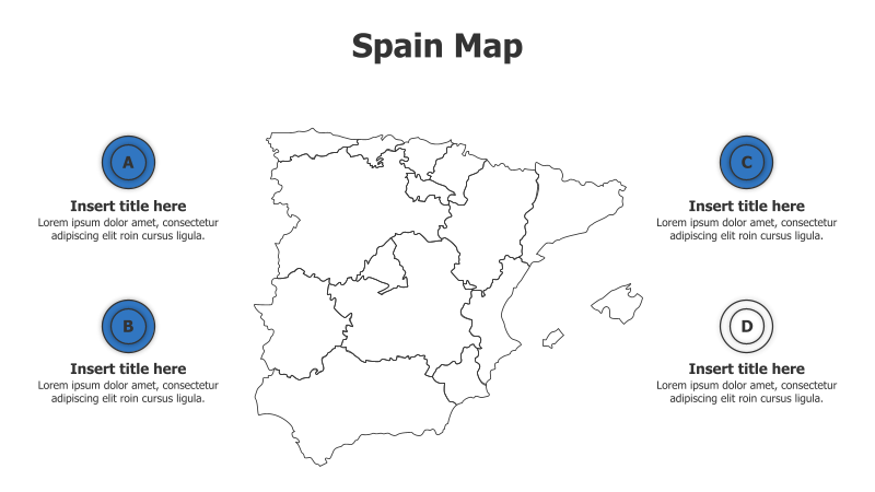 4 Points Outline Spain Infographic