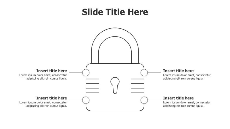 4 Points Outline Lock Infographic