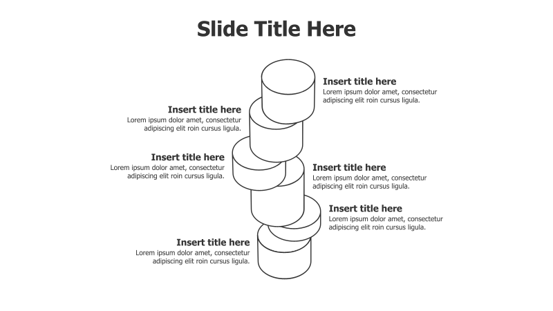 6-Level 3D Cylinder Stack Diagram