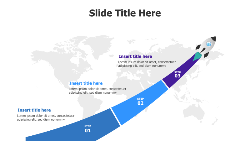 3-Step Launch Rocket Infographic
