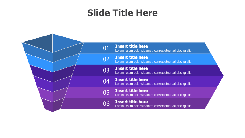 6-Level 3D Funnel Diagram