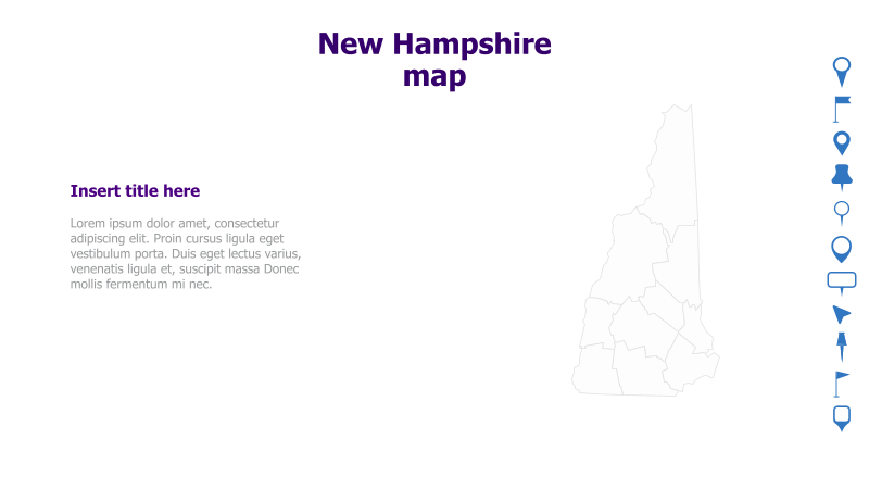 New Hampshire Map with Text Placeholder