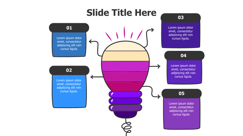 5-Point Bulb Infographic