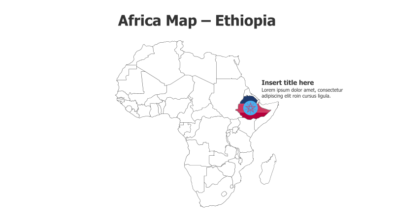 Ethiopia Map with Flag