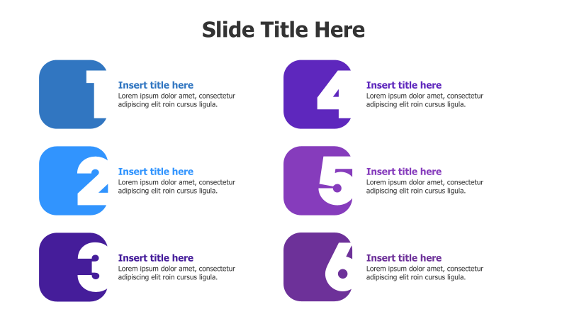 6-Point Numbered Blocks Infographic