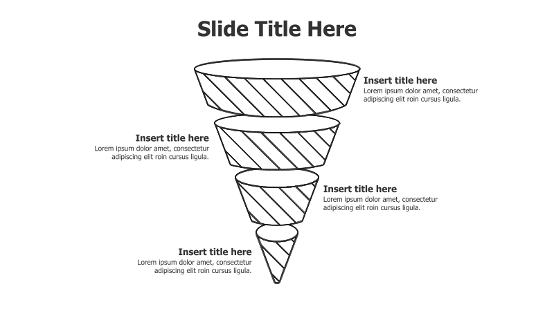 4-Level Striped Funnel Infographic