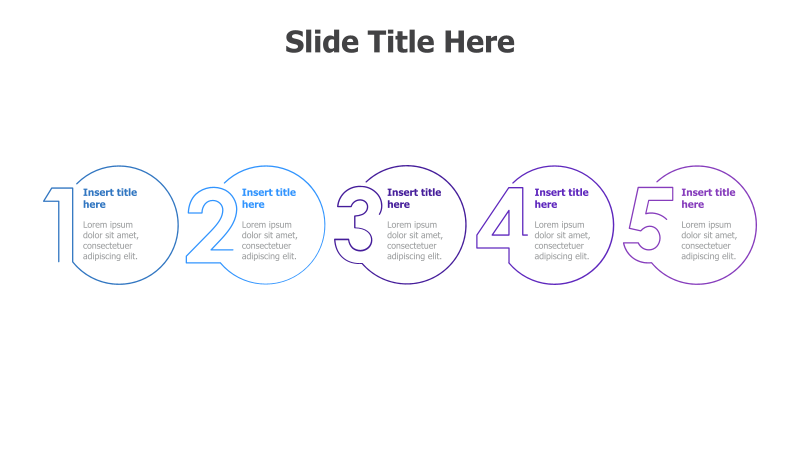 5-Step Numbered List with Circular Highlights