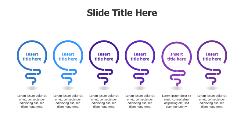 6-Point Circular Infographic with Bulb Icons