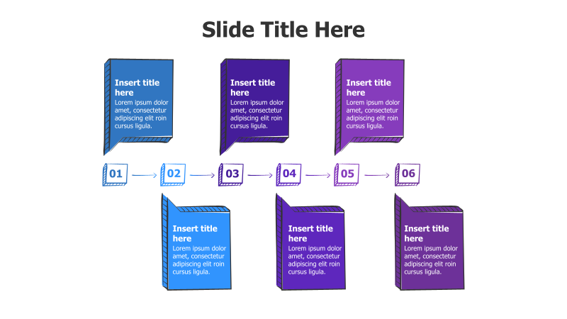 6-Step Doodle Timeline Infographic